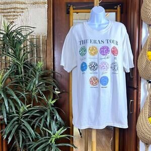 Taylor Swift Eras Tour T Shirt XL Comfort Colors Disco Ball Graphic Tee White